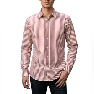 PAUL SMITH men’s vintage dress shirt Red and White stripe Button Down top size S